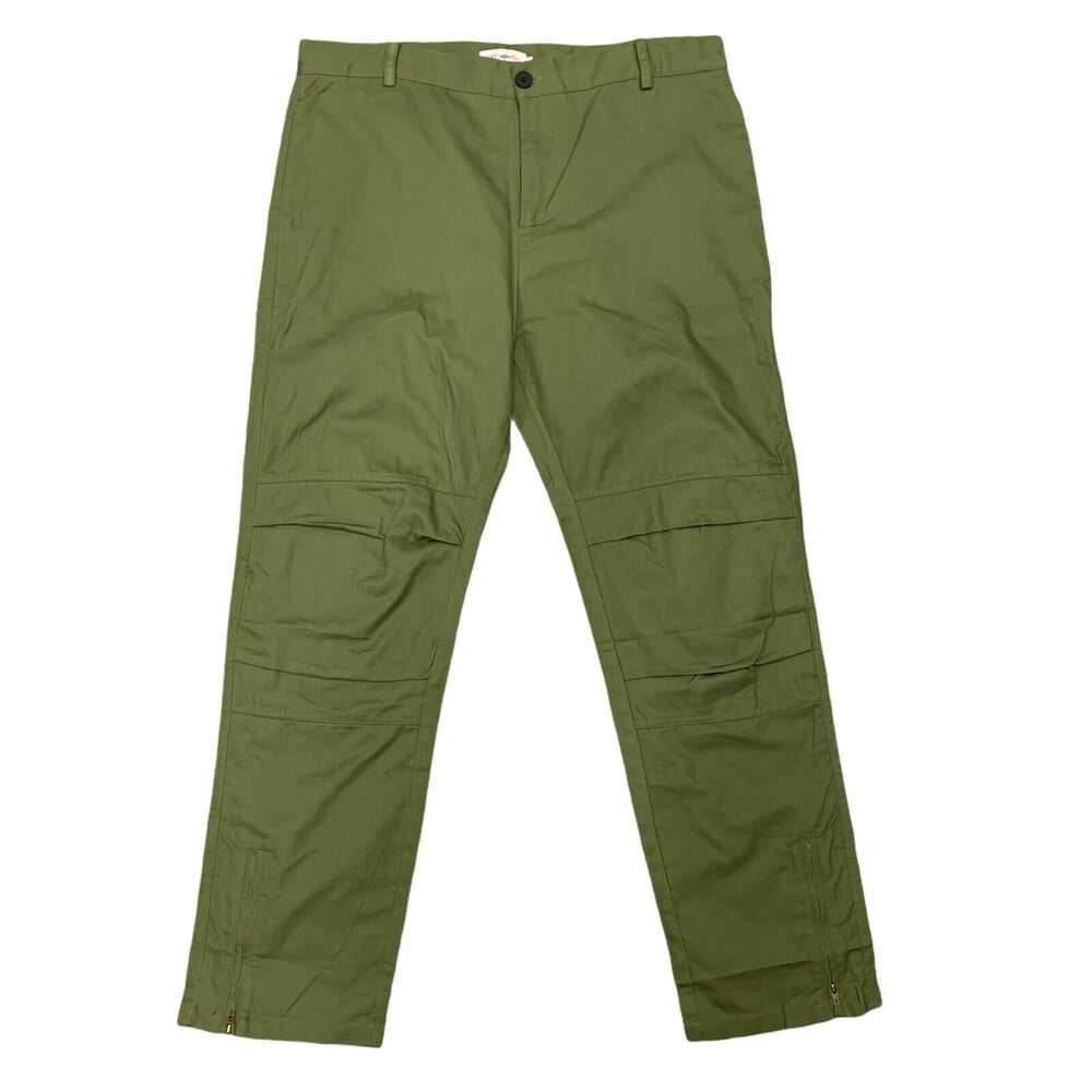 Order Plus Pants Womens 3XL Olive Green Double Layer Knee Ankle Zip Pockets